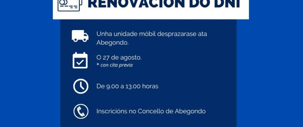 Abegondo recibirá la visita de la unidad móvil del DNI el 27 de agosto